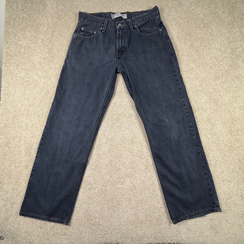 Vintage Levis 529 Low Rise Straight Leg Jeans Washed Black Charcoal W30 L30